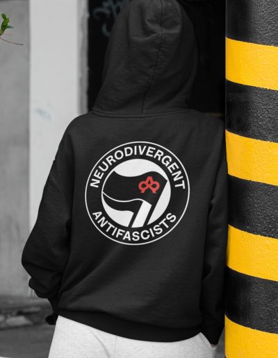 Neurodivergent Antifascists unisex mikina s kapucí na zip