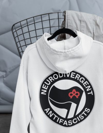 Neurodivergent Antifascists unisex mikina s kapucí na zip