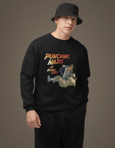 Punching Nazis Is Always Cool unisex mikina bez kapuce