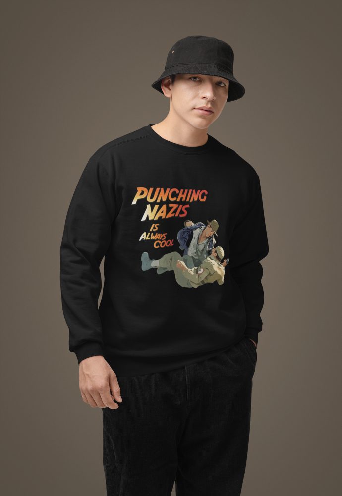 Punching Nazis Is Always Cool unisex mikina bez kapuce