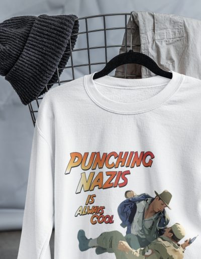 Punching Nazis Is Always Cool unisex mikina bez kapuce