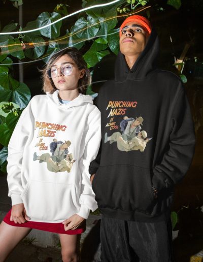 Punching Nazis Is Always Cool unisex mikina s kapucí