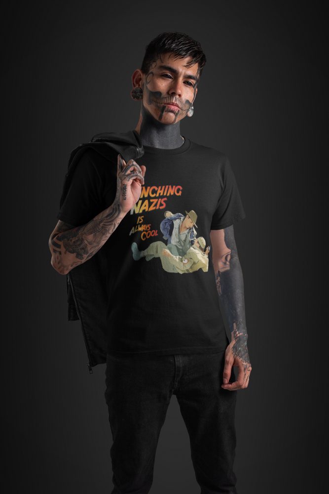 Punching Nazis Is Always Cool unisex organické tričko