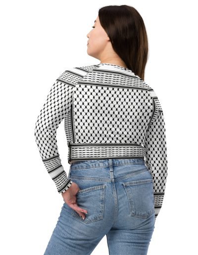 Kufiya (Keffiyeh) recyklovaný crop top s dlouhým rukávem