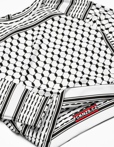 Kufiya (Keffiyeh) recyklovaný crop top s dlouhým rukávem