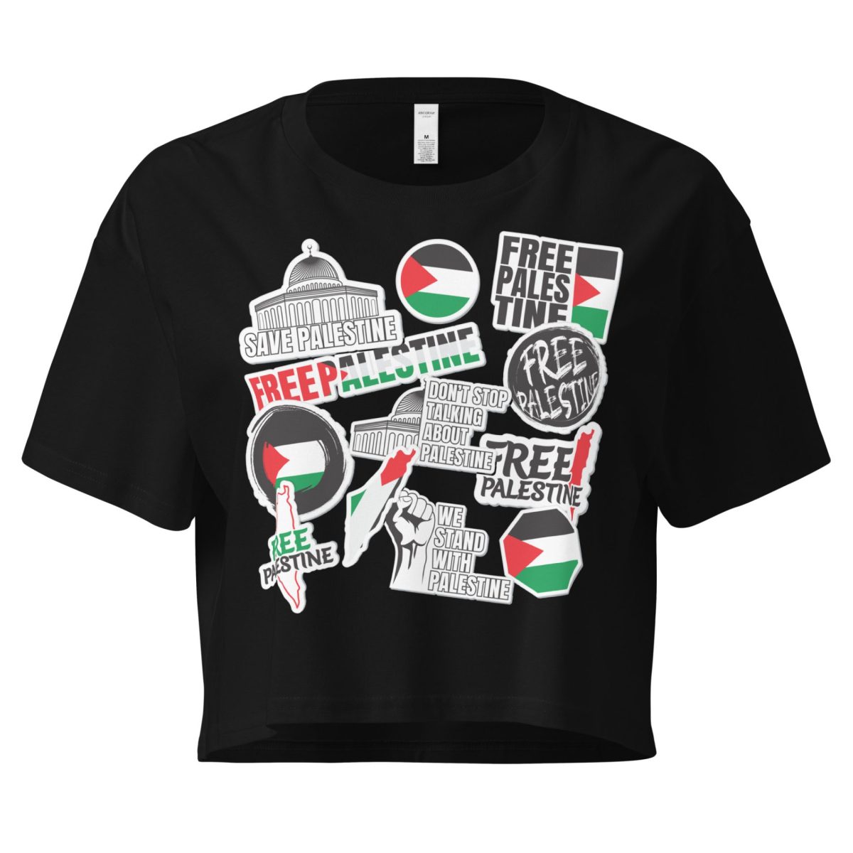 Free Palestine Stickers crop top