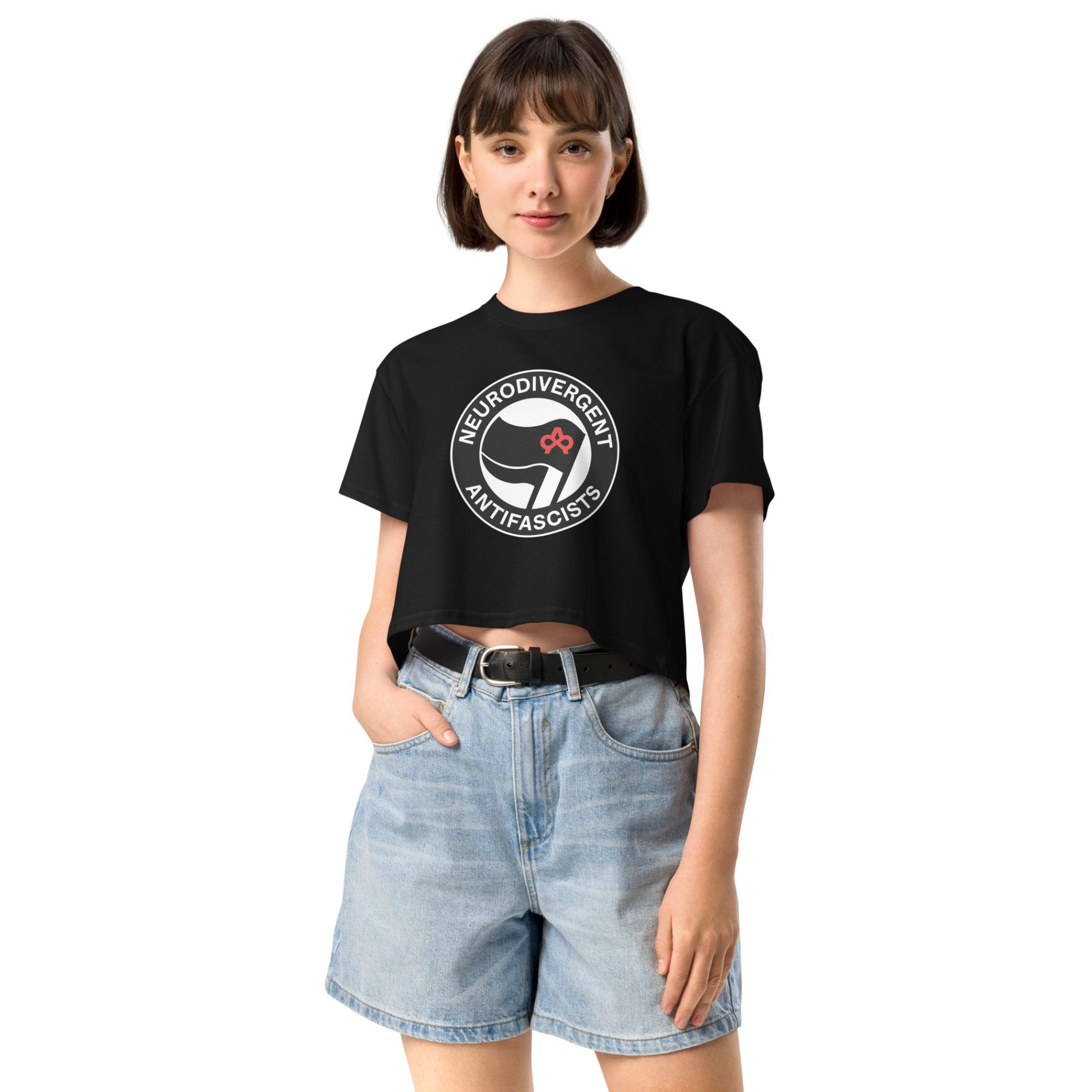 Neurodivergent Antifascists crop top