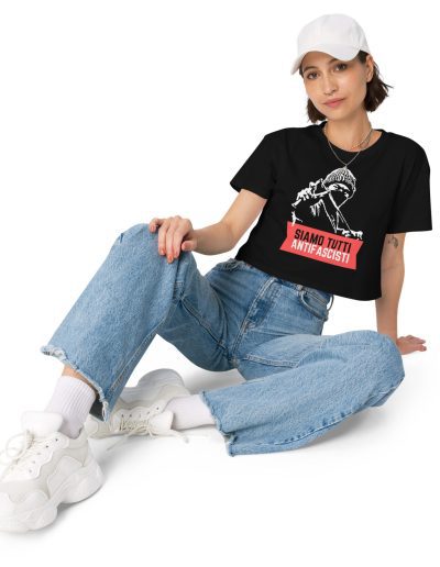 Siamo Tutti Antifascisti (Red Banner) crop top