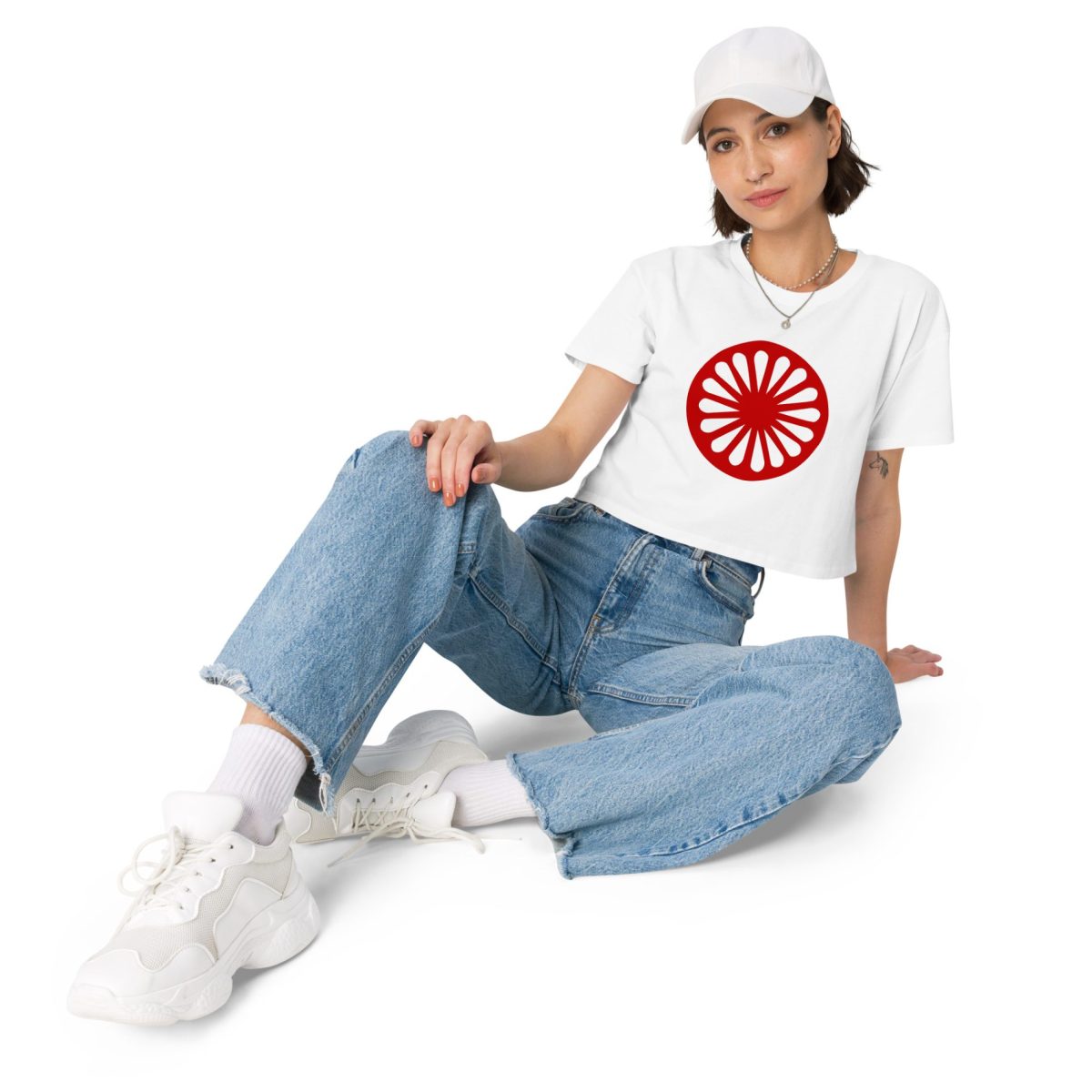 Romské kolo (červená čakra) crop top