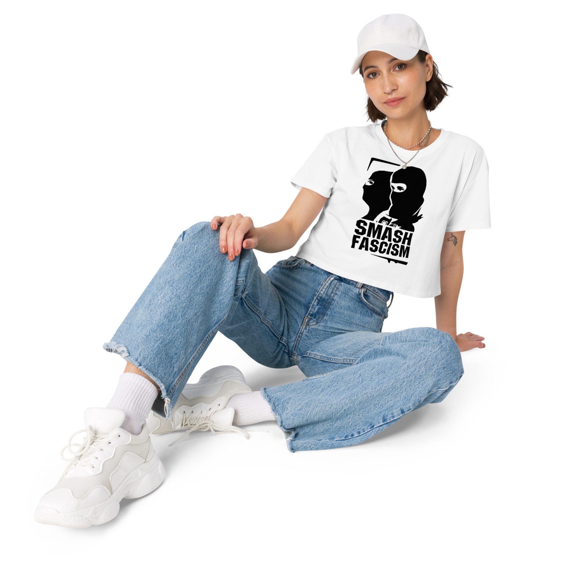 Smash Fascism crop top