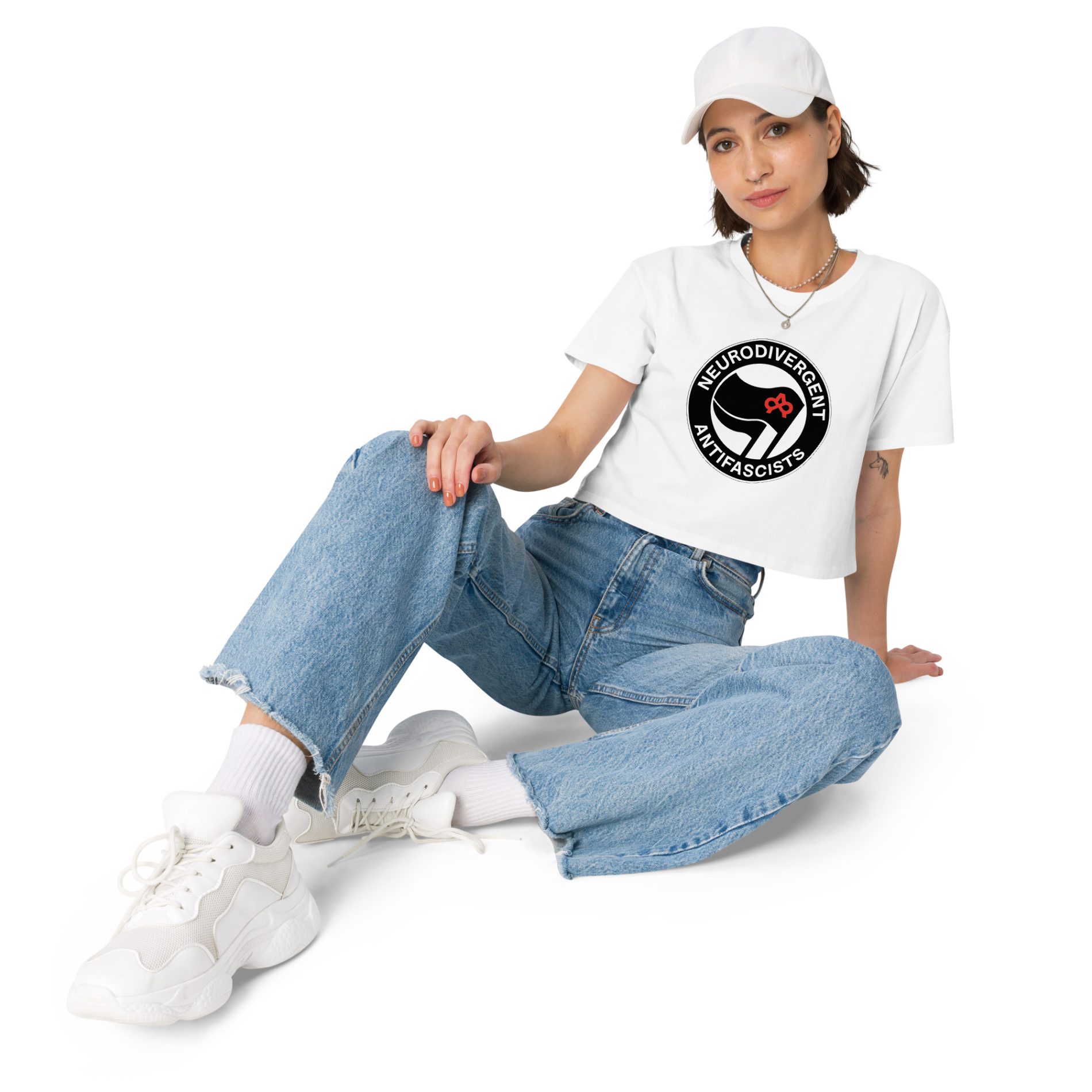 Neurodivergent Antifascists crop top