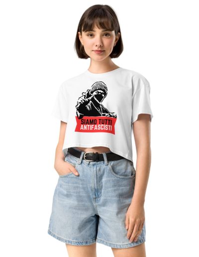 Siamo Tutti Antifascisti (Red Banner) crop top