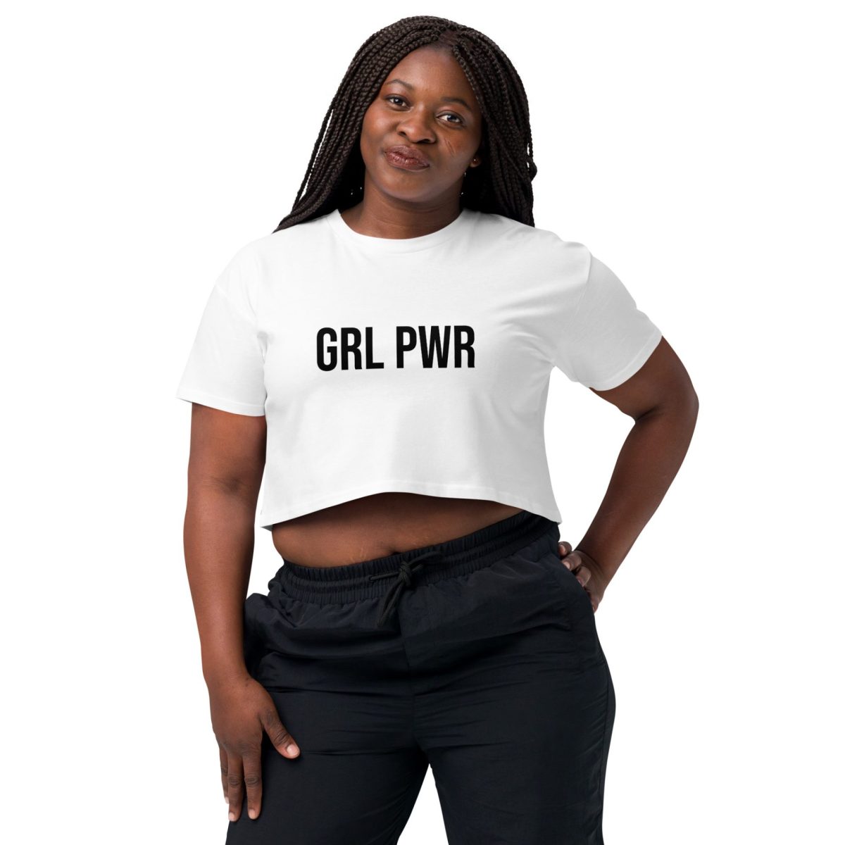 GRL PWR feministický crop top - Obrázek 4