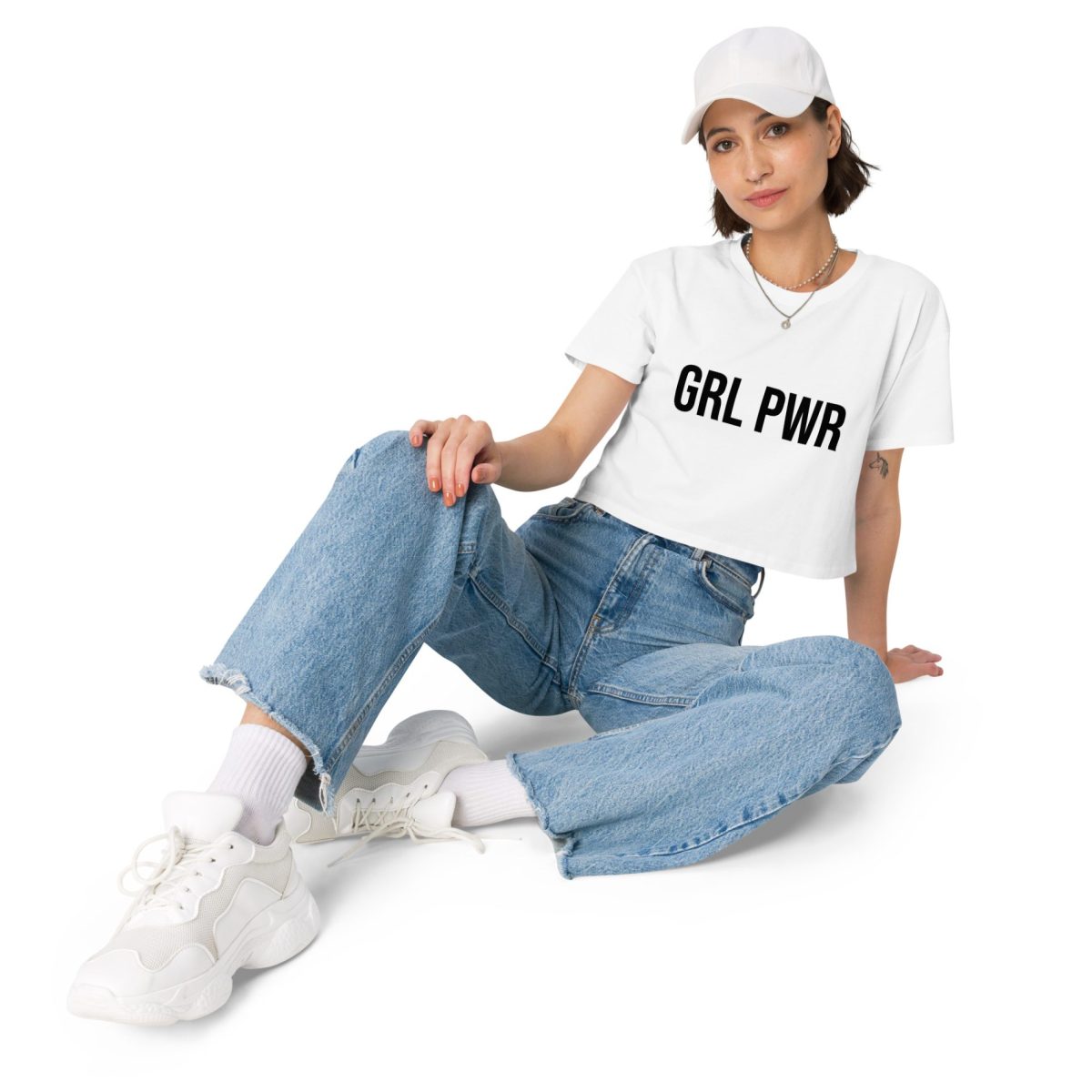 GRL PWR feministický crop top - Obrázek 3