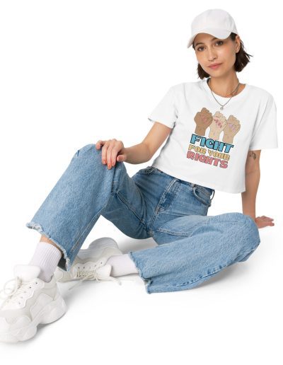 Fight For Your Rights feministický crop top