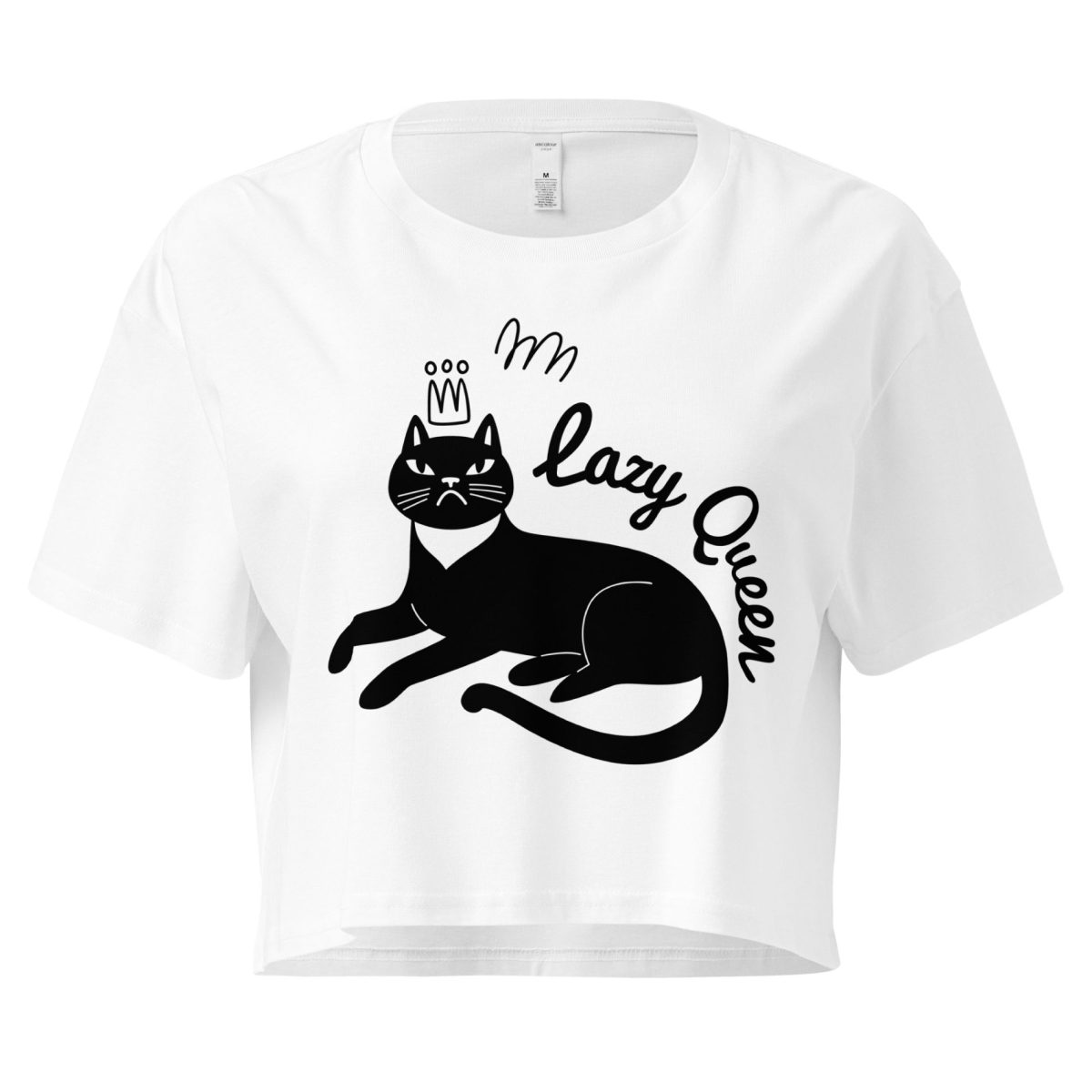 Lazy Cat Queen feministický crop top