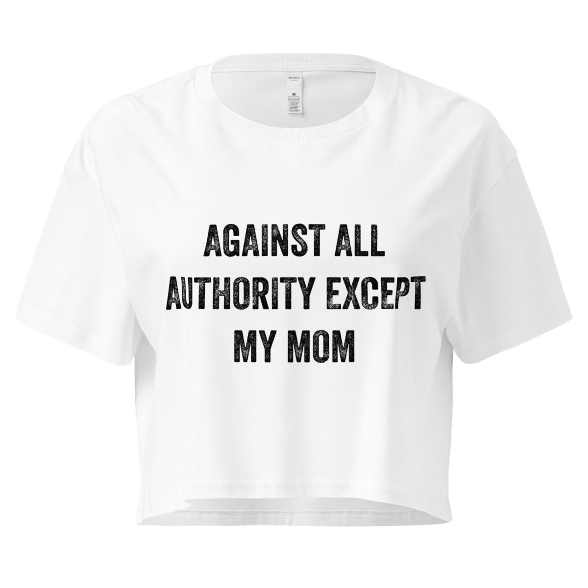 Against All Authority Except My Mom crop top