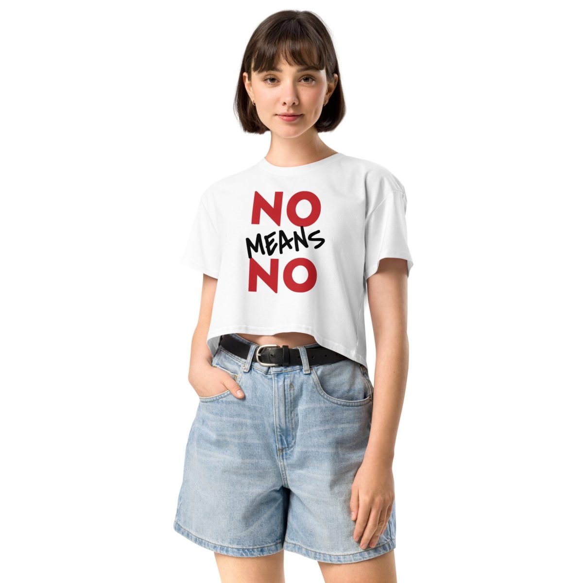 NO MEANS NO feministický crop top