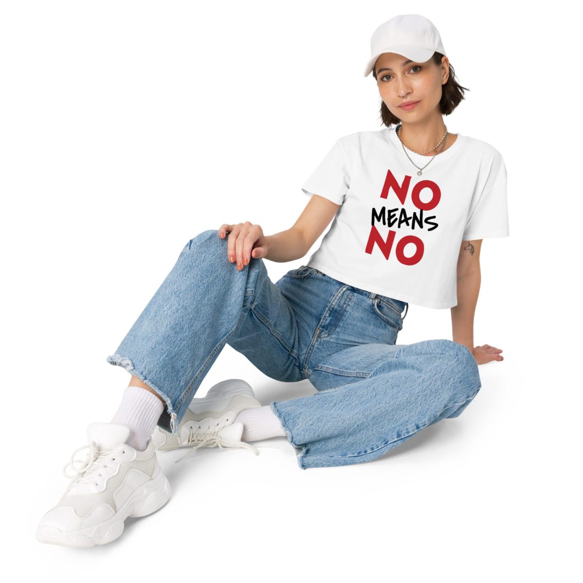 NO MEANS NO feministický crop top
