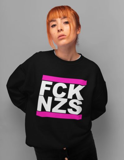 FCK NZS Pink unisex mikina bez kapuce