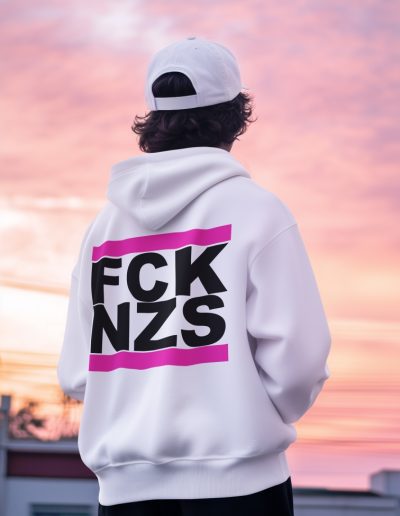 FCK NZS Pink unisex mikina s kapucí na zip