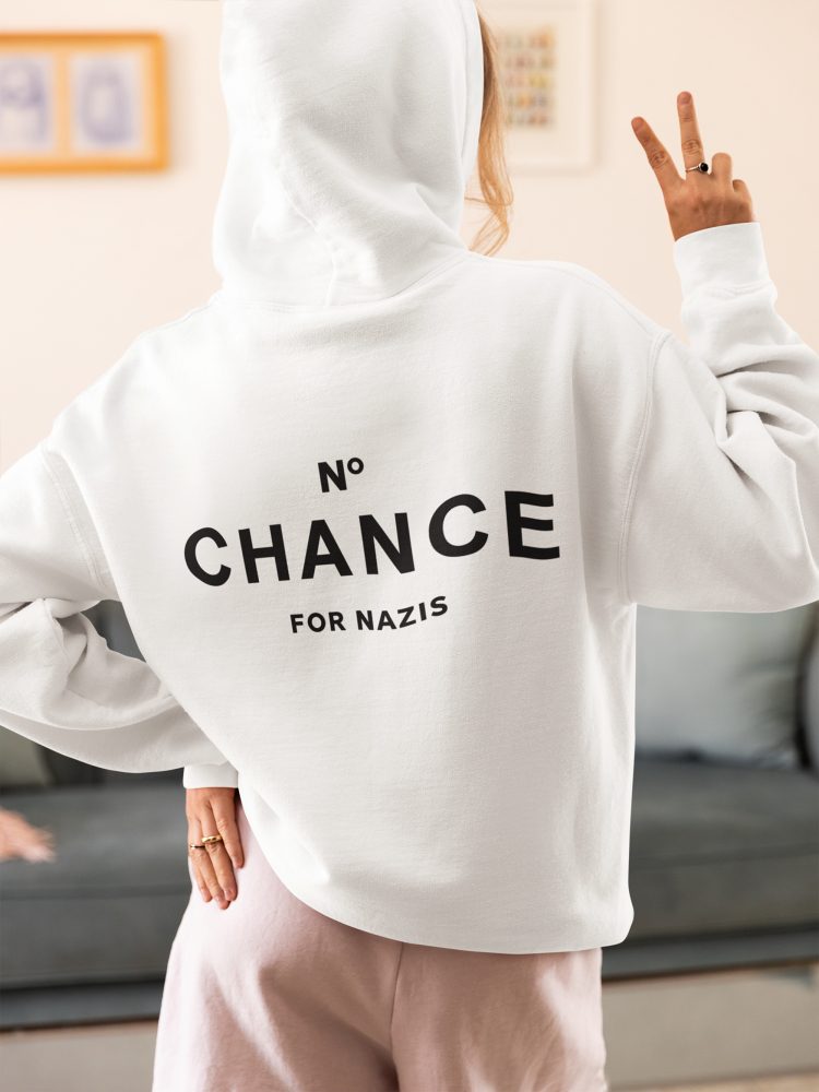 No Chance for Nazis unisex mikina s kapucí na zip