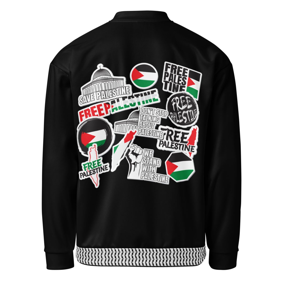 Free Palestine Stickers unisex bomber bunda