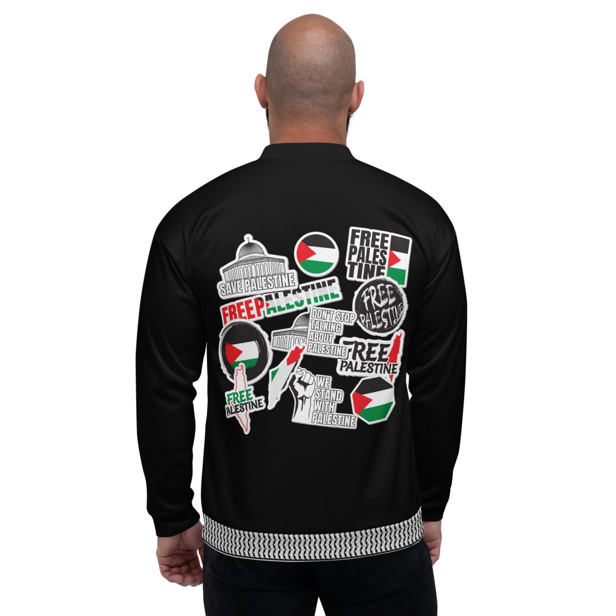Free Palestine Stickers unisex bomber bunda