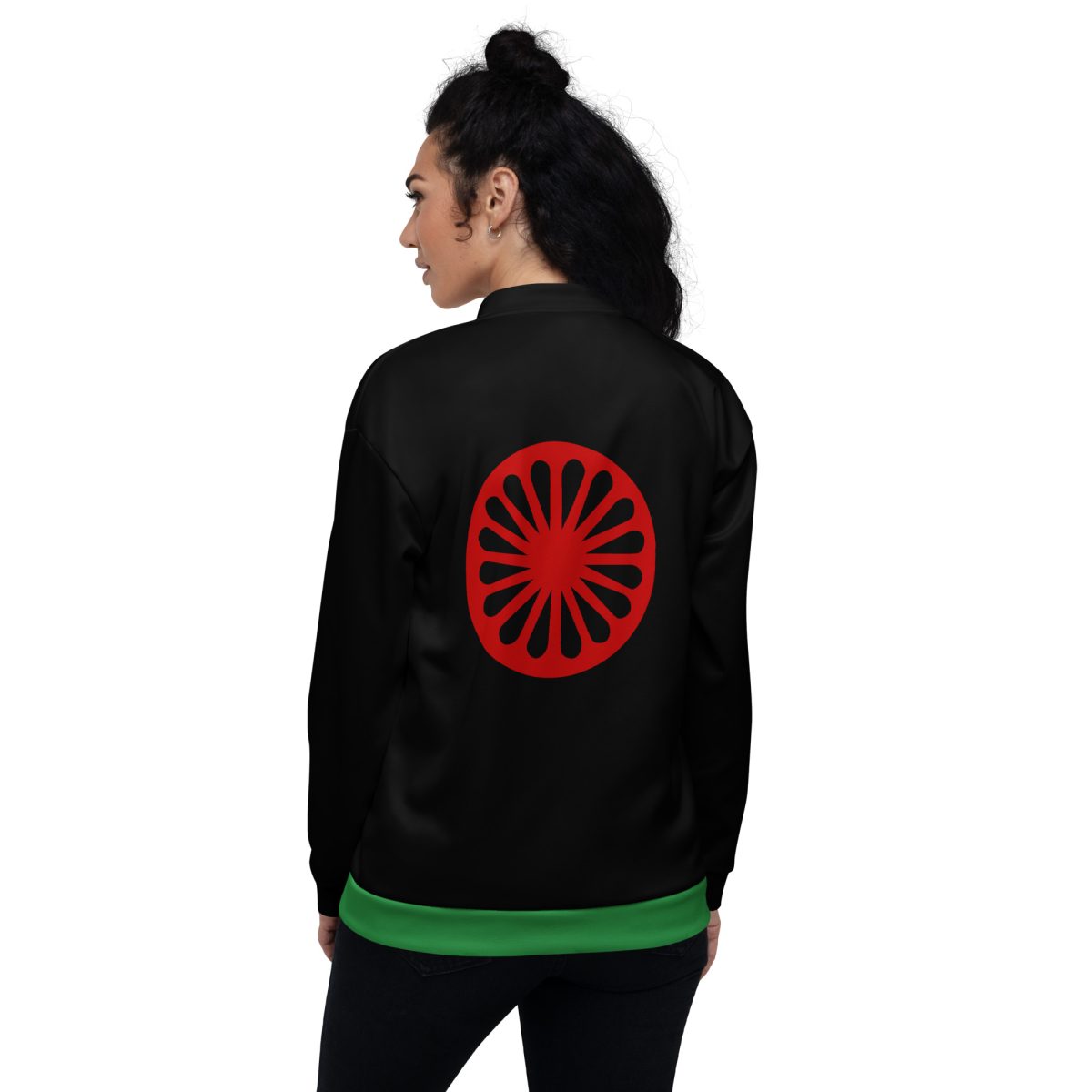 Romské kolo (červená čakra) unisex bomber bunda