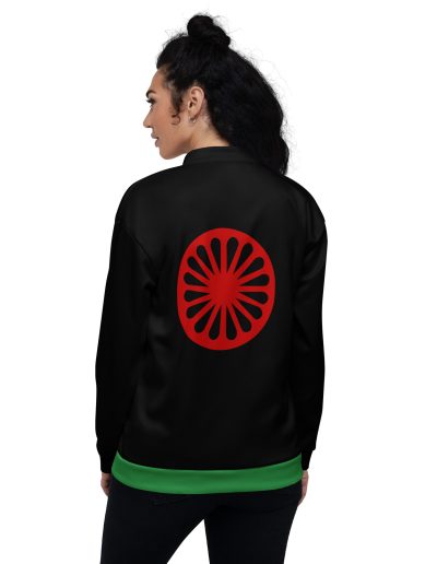 Romské kolo (červená čakra) unisex bomber bunda
