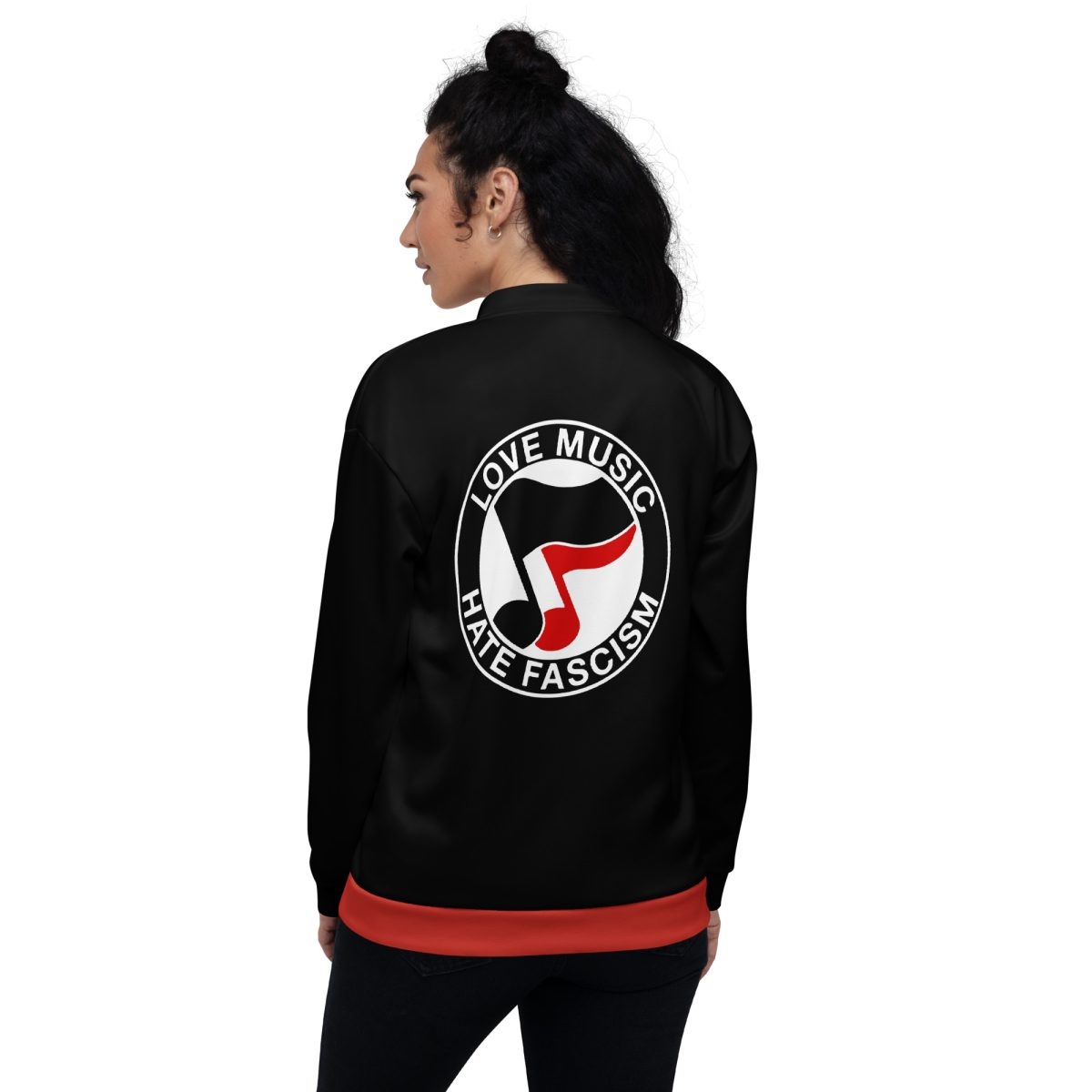Love Music Hate Fascism unisex bomber bunda