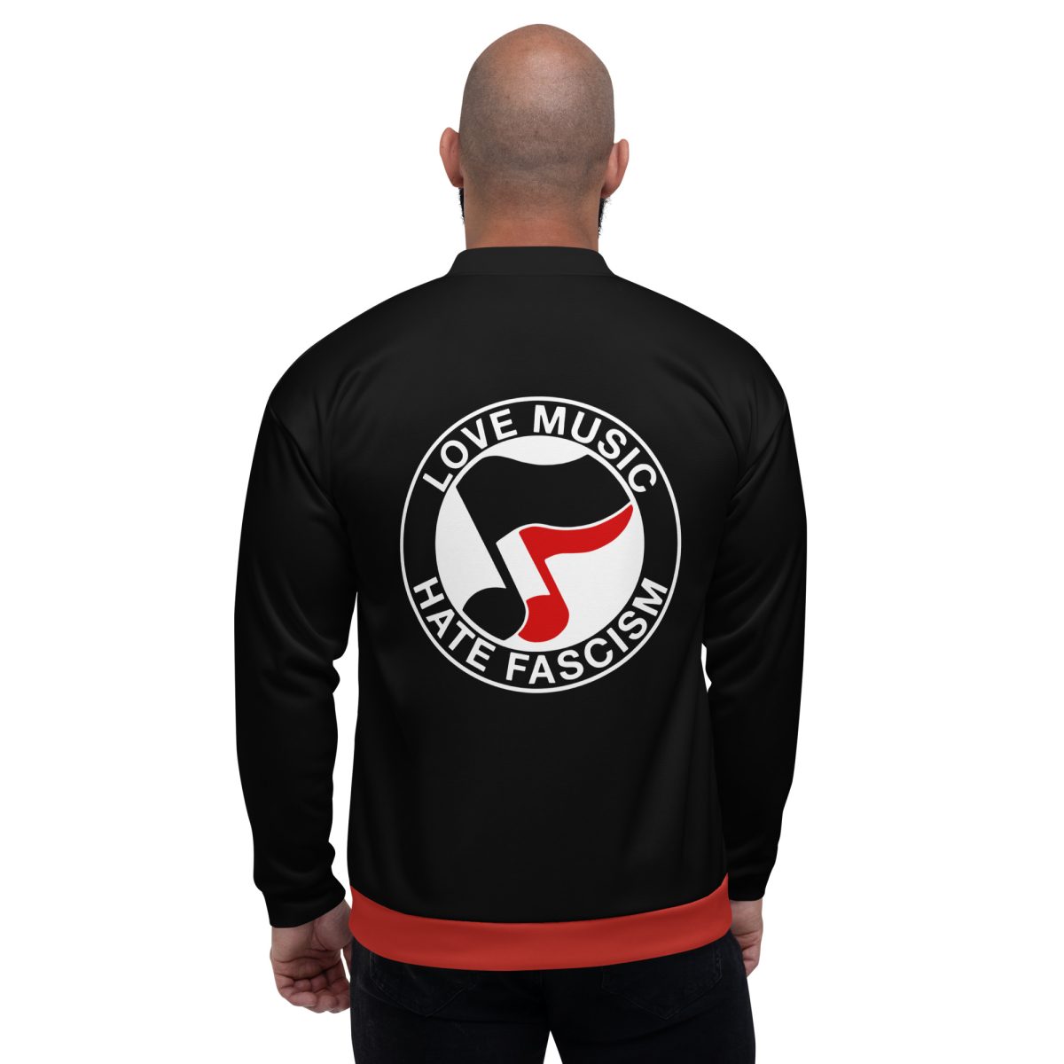 Love Music Hate Fascism unisex bomber bunda