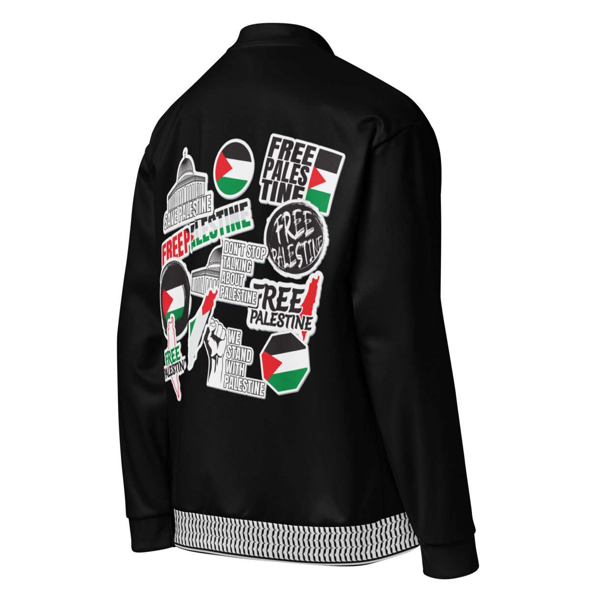 Free Palestine Stickers unisex bomber bunda