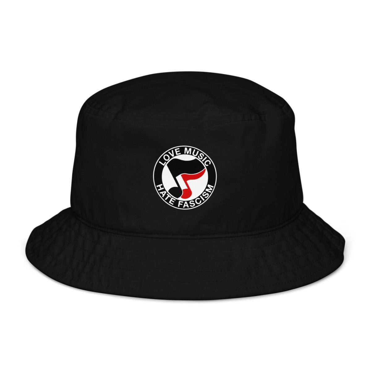 Love Music Hate Fascism bucket klobouk (organická bavlna)