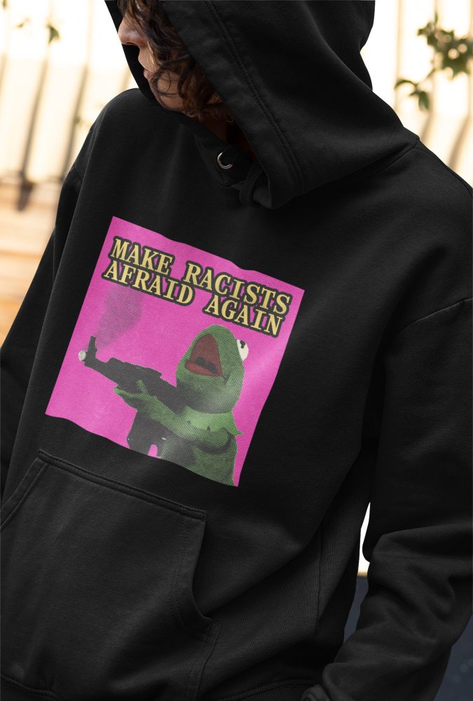 Make Racists Afraid Again organická mikina s kapucí