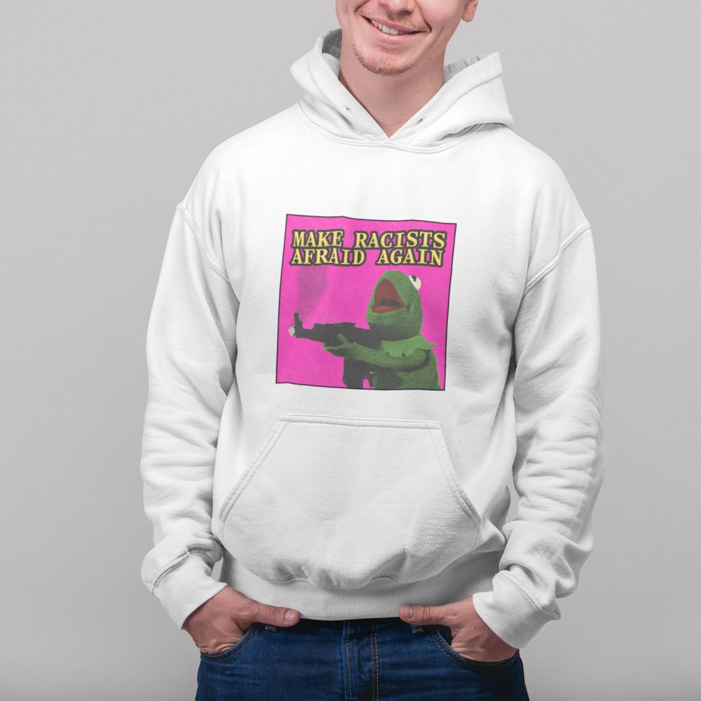Make Racists Afraid Again organická mikina s kapucí