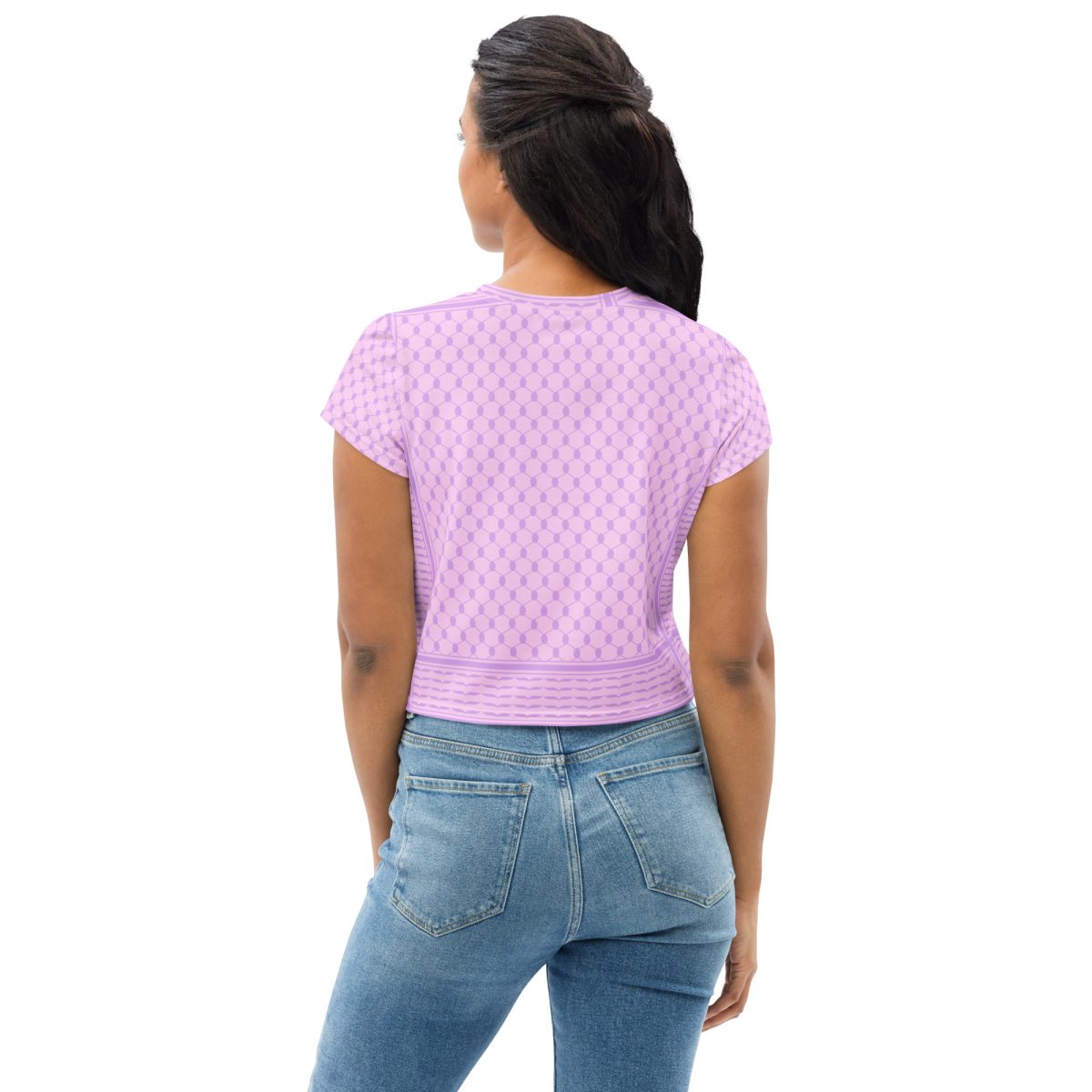 Lilac Kufiya (Keffiyeh) crop top