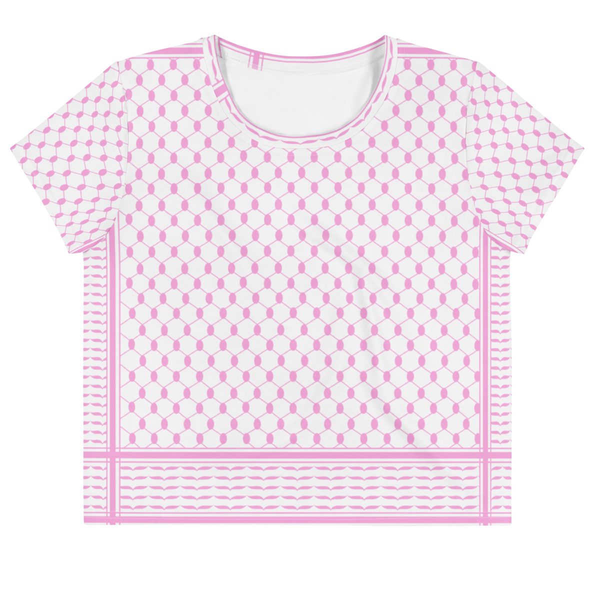 Baby Pink Kufiya (Keffiyeh) crop top