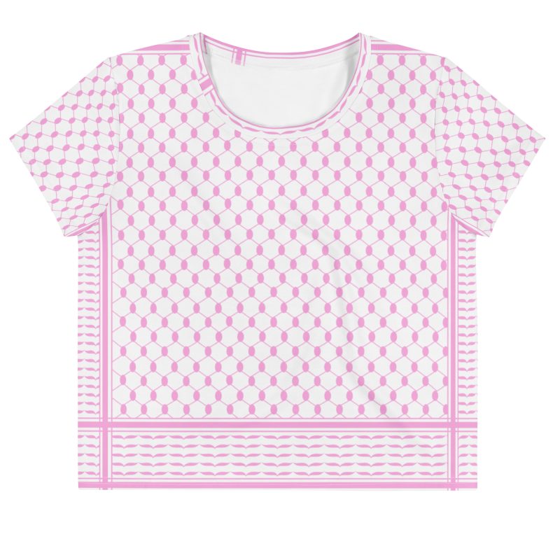 Baby Pink Kufiya (Keffiyeh) crop top
