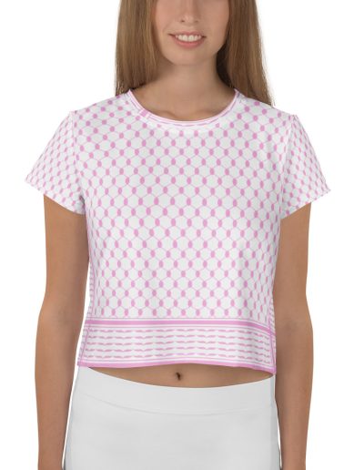 Baby Pink Kufiya (Keffiyeh) crop top