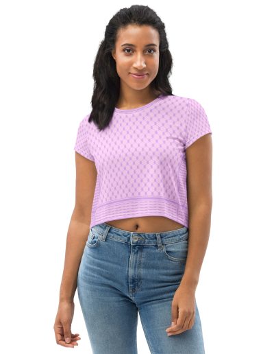 Lilac Kufiya (Keffiyeh) crop top