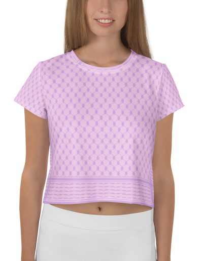 Lilac Kufiya (Keffiyeh) crop top