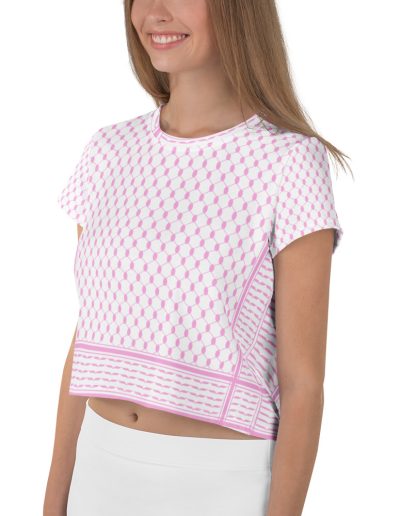 Baby Pink Kufiya (Keffiyeh) crop top