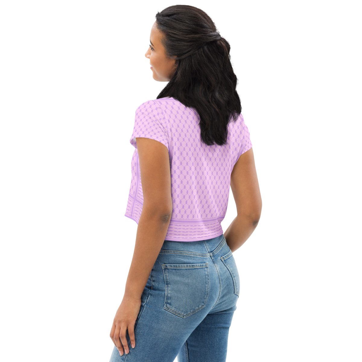 Lilac Kufiya (Keffiyeh) crop top