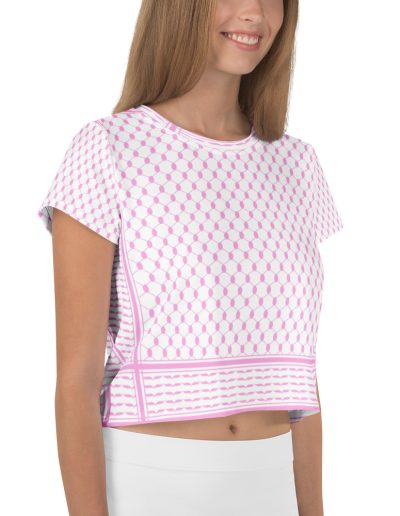 Baby Pink Kufiya (Keffiyeh) crop top