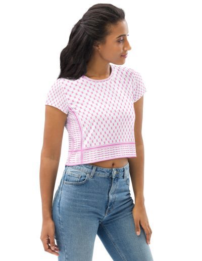 Baby Pink Kufiya (Keffiyeh) crop top