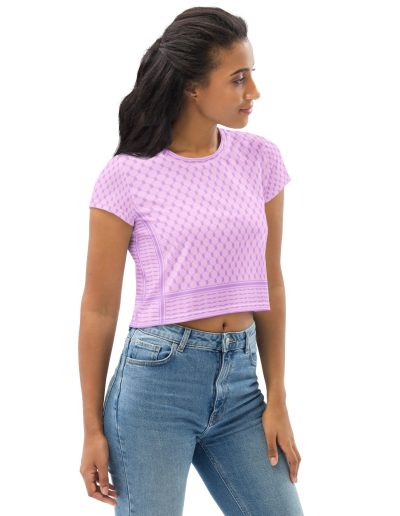 Lilac Kufiya (Keffiyeh) crop top