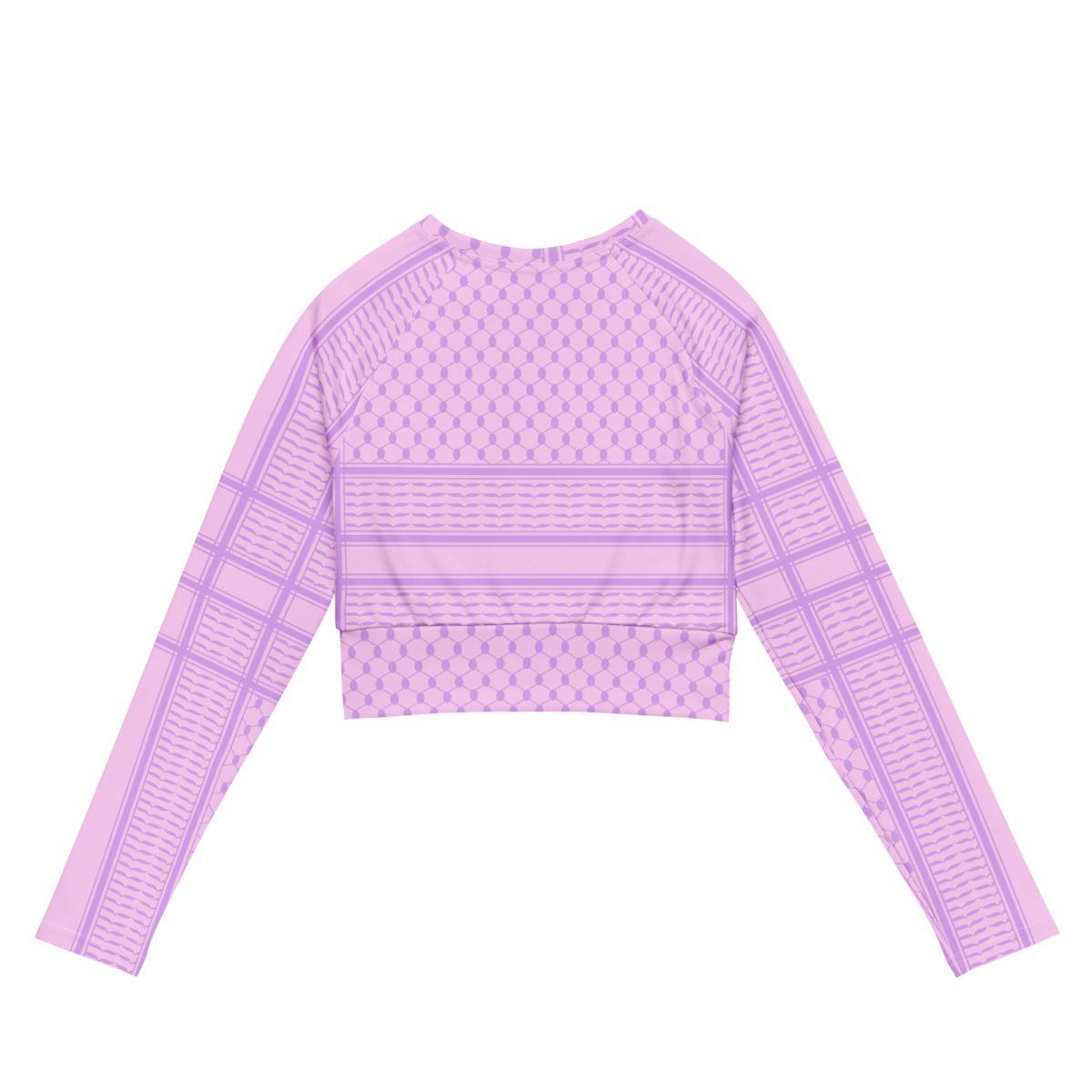 Lilac Kufiya (Keffiyeh) recyklovaný crop top s dlouhým rukávem