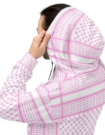 Baby Pink Kufiya (Keffiyeh) recyklovaná unisex mikina