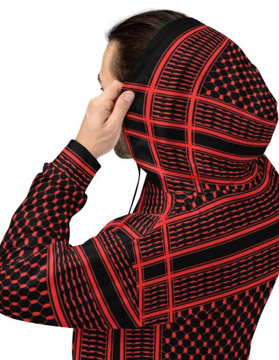 Red Kufiya (Keffiyeh) recyklovaná unisex mikina